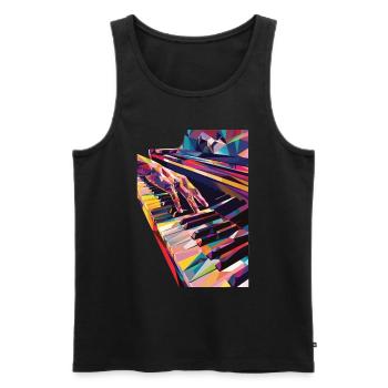 Piano - Débardeur bio Premium Homme - noir - Devant - AI Model Male 178 light (178cm)