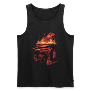 Piano - Débardeur bio Premium Homme - noir - Devant - AI Model Male 178 light (178cm)