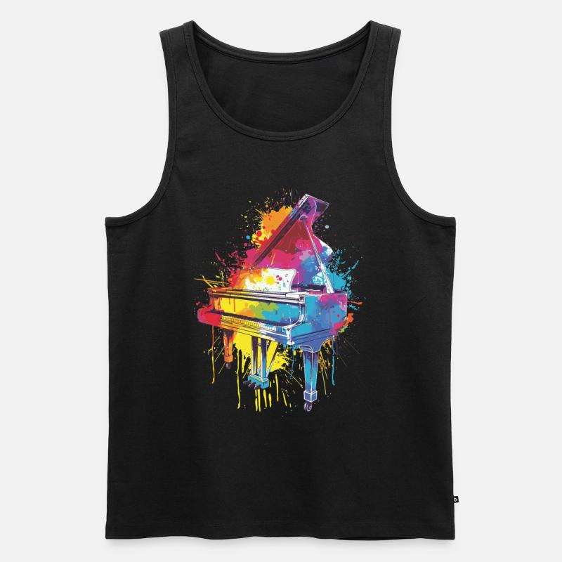 Klavier - Männer Premium Bio Tank Top - Schwarz