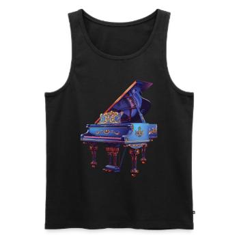 Piano - Débardeur bio Premium Homme - noir - Devant - AI Model Male 178 light (178cm)