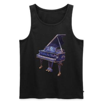 Piano - Débardeur bio Premium Homme - noir - Devant - AI Model Male 178 light (178cm)