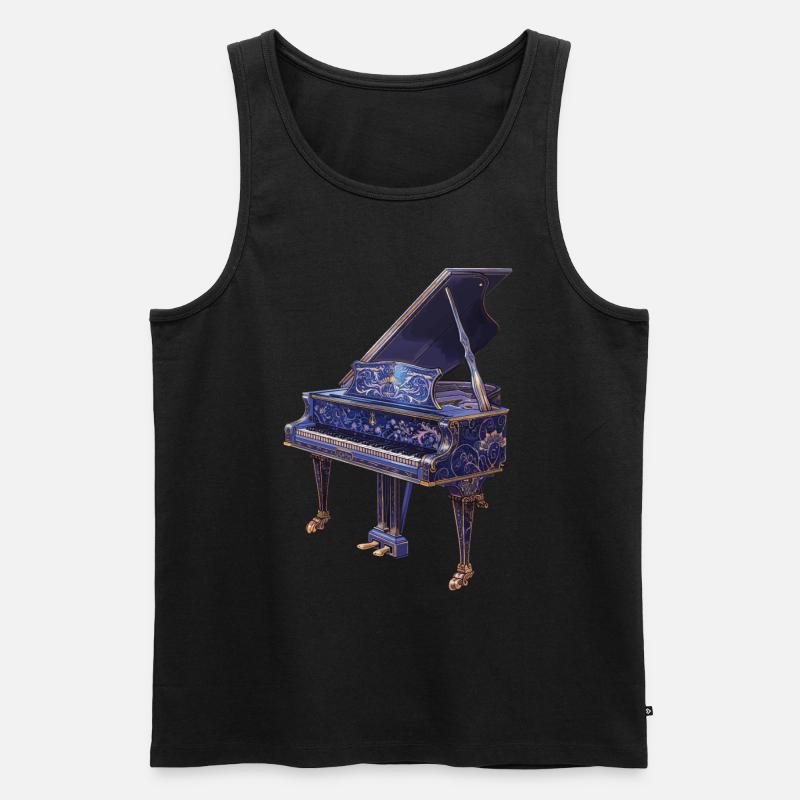 Klavier - Männer Premium Bio Tank Top - Schwarz