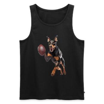 Doberman - Débardeur bio Premium Homme - noir - Devant - AI Model Male 178 light (178cm)