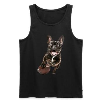 Bouledogue français - Débardeur bio Premium Homme - noir - Devant - AI Model Male 178 light (178cm)