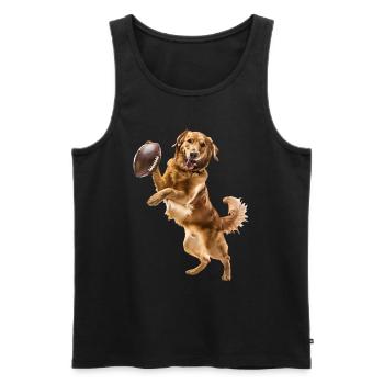 Golden retriever - Débardeur bio Premium Homme - noir - Devant - AI Model Male 178 light (178cm)