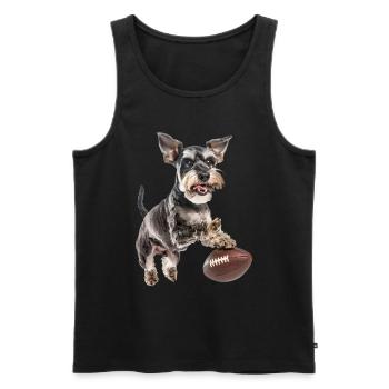 Schnauzer nain - Débardeur bio Premium Homme - noir - Devant - AI Model Male 178 light (178cm)