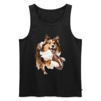 Shetland Sheepdog - Men's Premium Organic Tank Top - black - Front - AI Model Male 178 light (178cm)