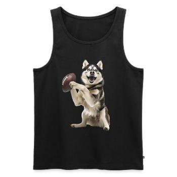 Sibirischer Husky - Männer Premium Bio Tank Top - Schwarz - Vorne - AI Model Male 178 light (178cm)