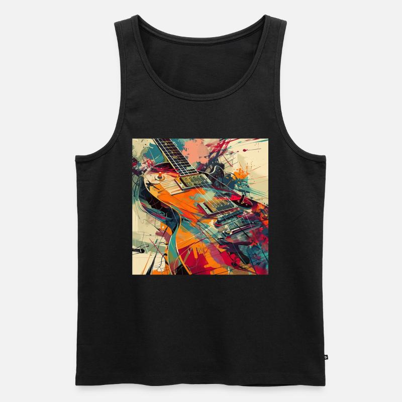 Gitarre - Männer Premium Bio Tank Top - Schwarz