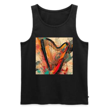 Harp - Men's Premium Organic Tank Top - black - Front - AI Model Male 178 light (178cm)