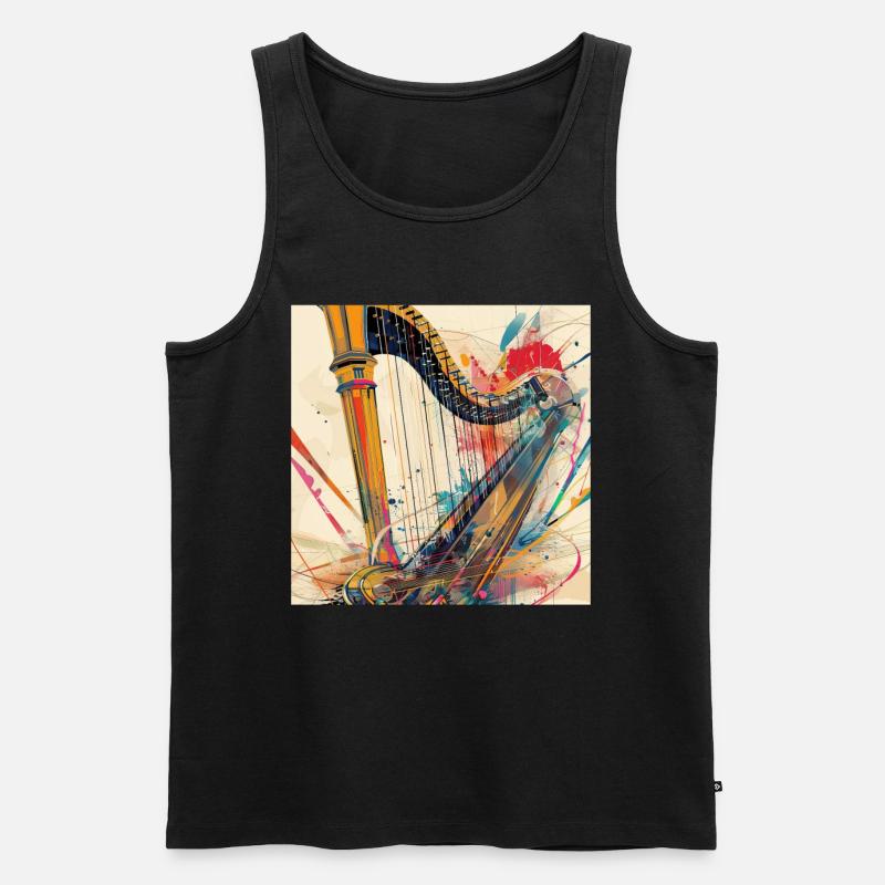 Harfe - Männer Premium Bio Tank Top - Schwarz
