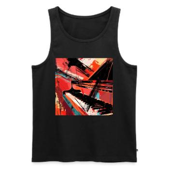 Piano - Débardeur bio Premium Homme - noir - Devant - AI Model Male 178 light (178cm)