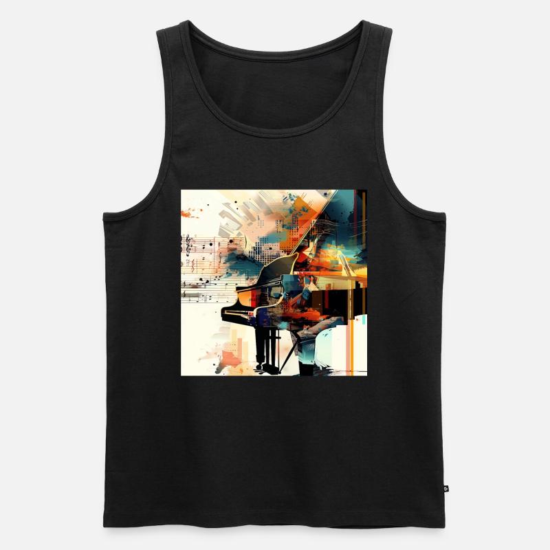 Klavier - Männer Premium Bio Tank Top - Schwarz