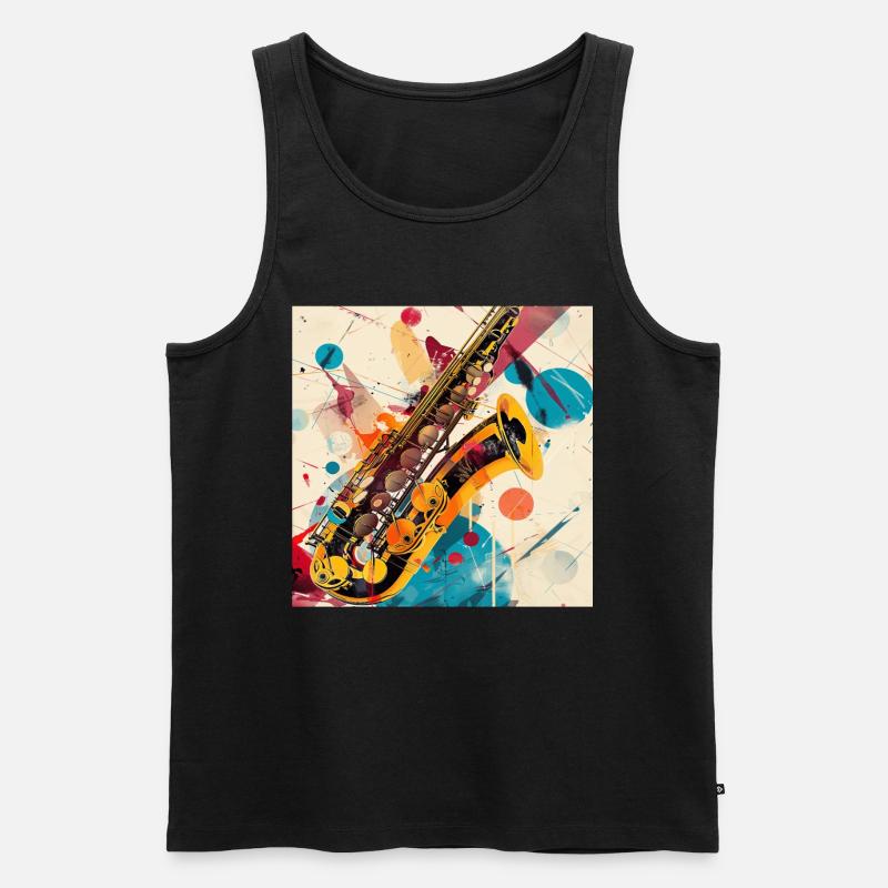Saxophon - Männer Premium Bio Tank Top - Schwarz