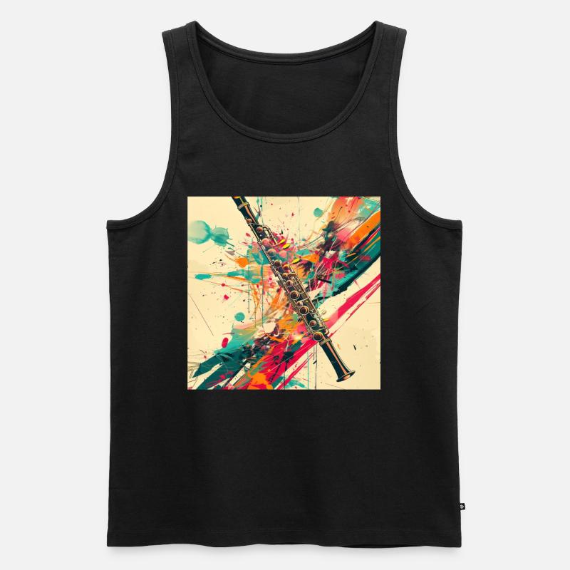Querflöte - Männer Premium Bio Tank Top - Schwarz