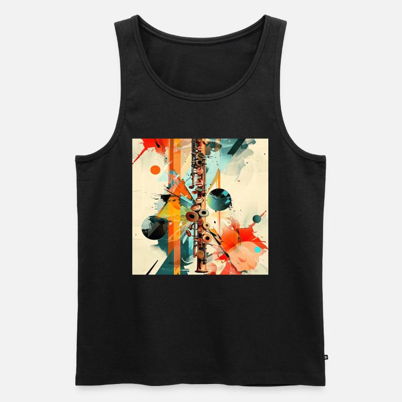 Querflöte - Männer Premium Bio Tank Top - Schwarz