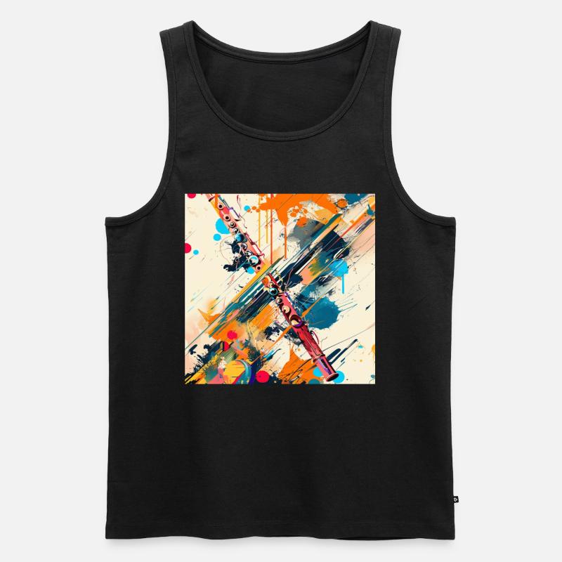 Querflöte - Männer Premium Bio Tank Top - Schwarz