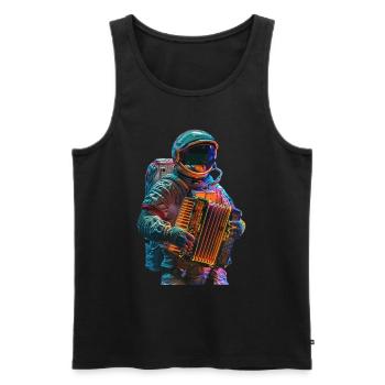 Astronaut Akkordeon - Männer Premium Bio Tank Top - Schwarz - Vorne - Michal (187cm)