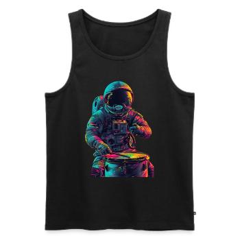 Tambours d’astronaute - Débardeur bio Premium Homme - noir - Devant - AI Model Male 178 light (178cm)