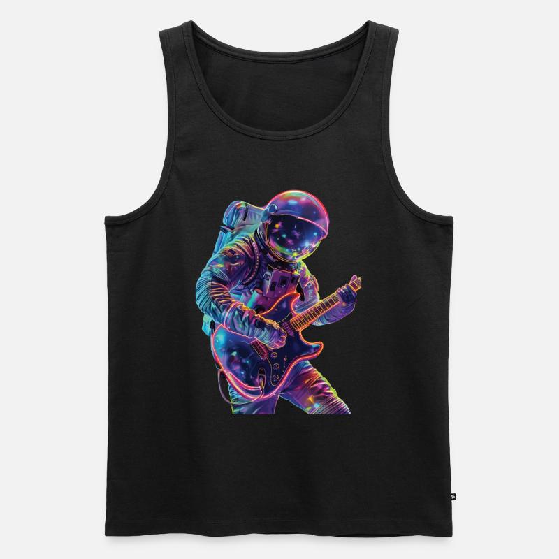 Astronaut Gitarre - Männer Premium Bio Tank Top - Schwarz