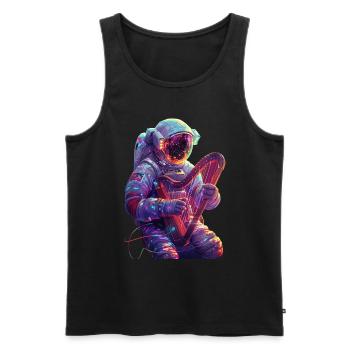 Astronaut Harfe - Männer Premium Bio Tank Top - Schwarz - Vorne - Michal (187cm)