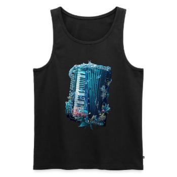 Fisch Akkordeon - Männer Premium Bio Tank Top - Schwarz - Vorne - Michal (187cm)