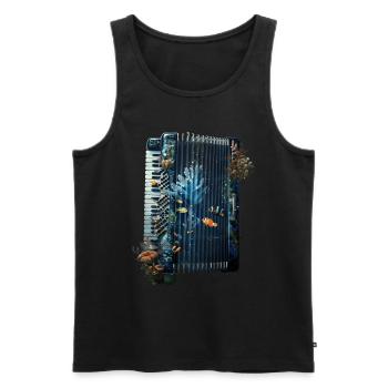 Fisch Akkordeon - Männer Premium Bio Tank Top - Schwarz - Vorne - Michal (187cm)