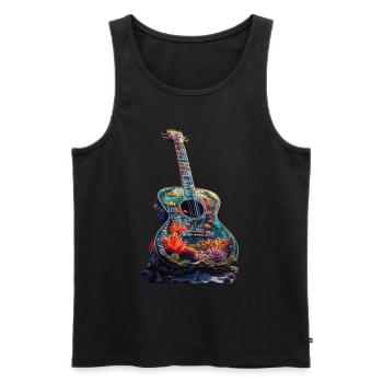 Guitare Poisson - Débardeur bio Premium Homme - noir - Devant - AI Model Male 178 light (178cm)