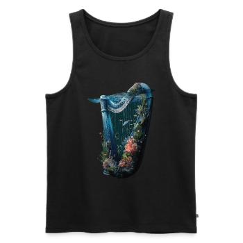 Fisch Harfe - Männer Premium Bio Tank Top - Schwarz - Vorne - Michal (187cm)