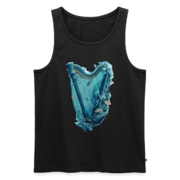 Fisch Harfe - Männer Premium Bio Tank Top - Schwarz - Vorne - Michal (187cm)
