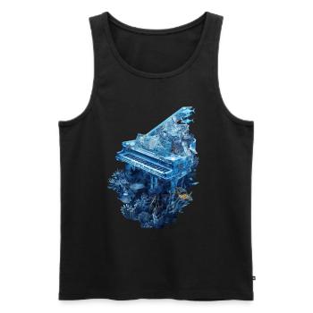 Fish Piano - Men's Premium Organic Tank Top - black - Front - AI Model Male 178 light (178cm)