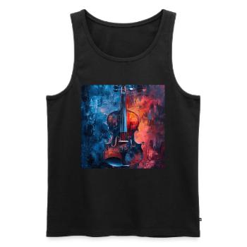 Violine - Männer Premium Bio Tank Top - Schwarz - Vorne - AI Model Male 178 light (178cm)
