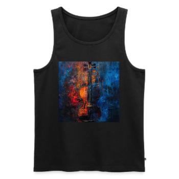Violine - Männer Premium Bio Tank Top - Schwarz - Vorne - AI Model Male 178 light (178cm)