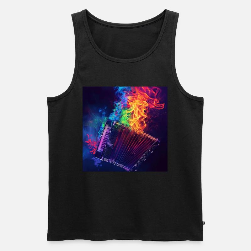 Akkordeon - Männer Premium Bio Tank Top - Schwarz