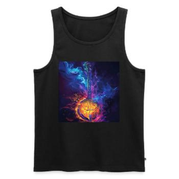 Banjo - Men's Premium Organic Tank Top - black - Front - Michal (187cm)