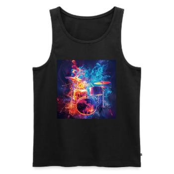 Percussion - Men's Premium Organic Tank Top - black - Front - AI Model Male 178 light (178cm)