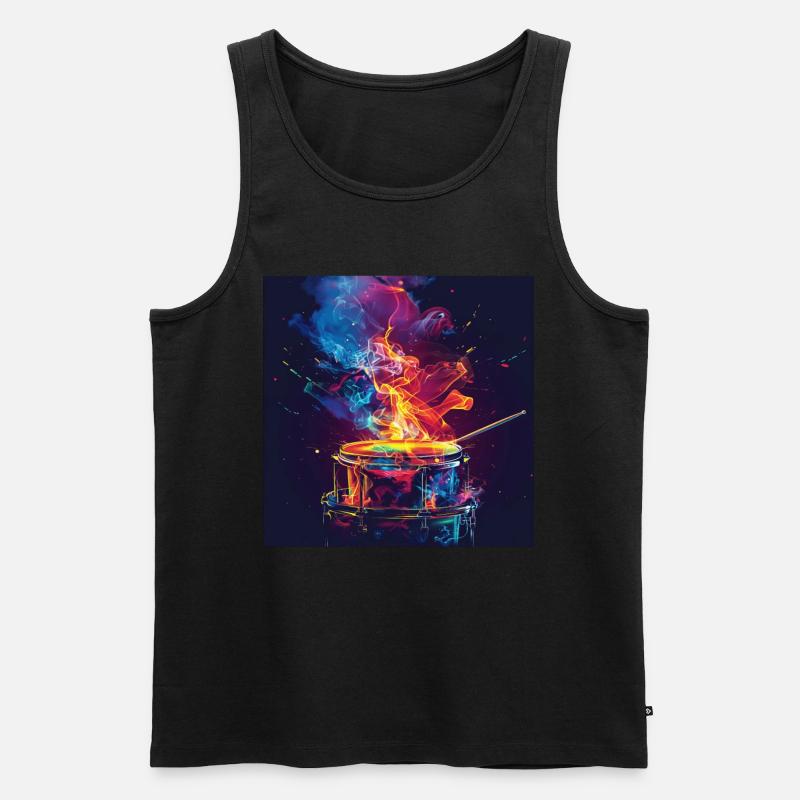 Schlagzeug - Männer Premium Bio Tank Top - Schwarz