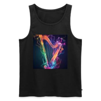 Harp - Men's Premium Organic Tank Top - black - Front - AI Model Male 178 light (178cm)