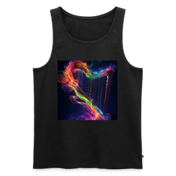 Harfe - Männer Premium Bio Tank Top - Schwarz - Vorne - AI Model Male 178 light (178cm)