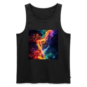 Harfe - Männer Premium Bio Tank Top - Schwarz - Vorne - AI Model Male 178 light (178cm)