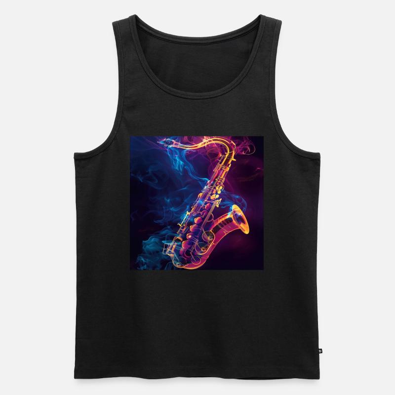 Saxophon - Männer Premium Bio Tank Top - Schwarz