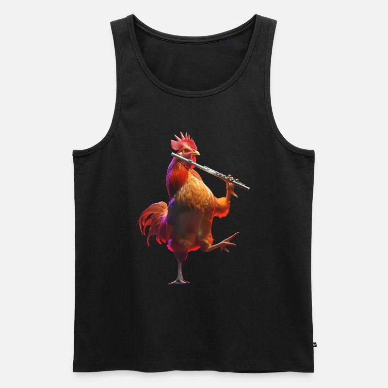 Hahn Flöte - Männer Premium Bio Tank Top - Schwarz