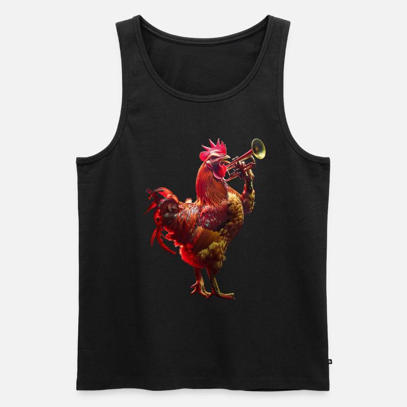 Hahn Trompete - Männer Premium Bio Tank Top - Schwarz