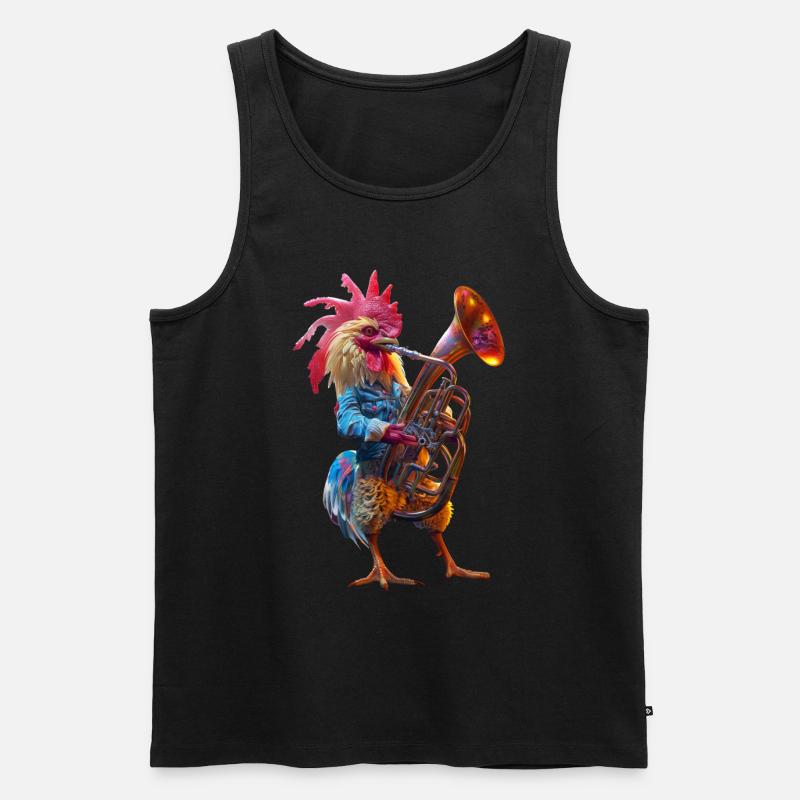 Hahn Tuba - Männer Premium Bio Tank Top - Schwarz