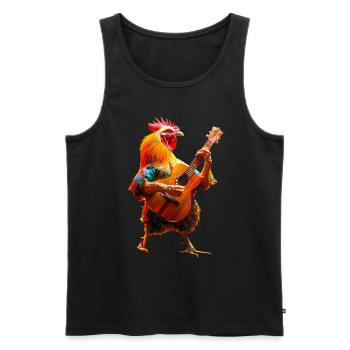 Hahn Ukulele - Männer Premium Bio Tank Top - Schwarz - Vorne - AI Model Male 178 light (178cm)