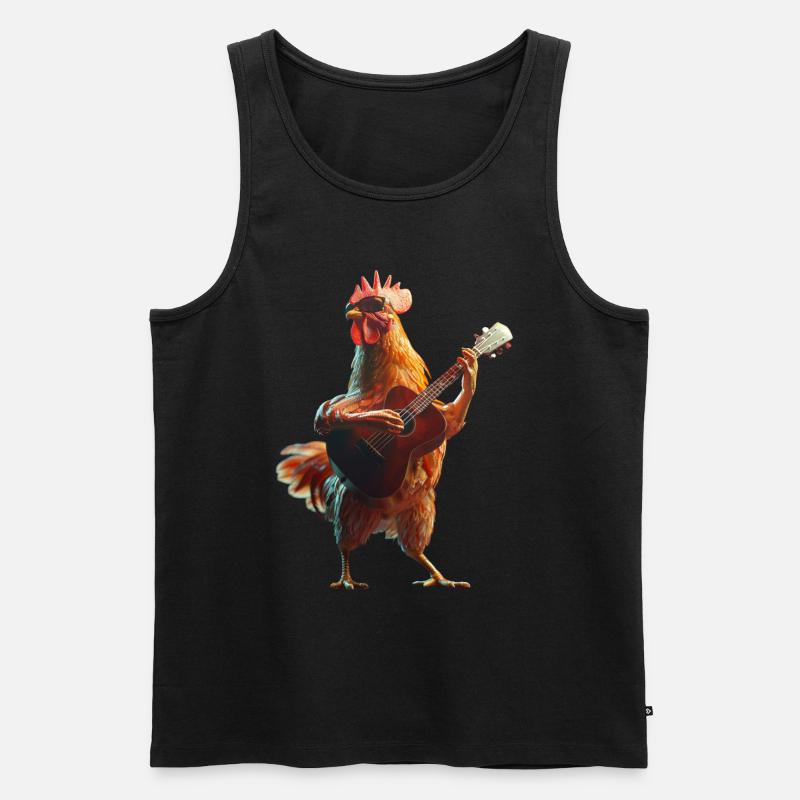 Hahn Ukulele - Männer Premium Bio Tank Top - Schwarz