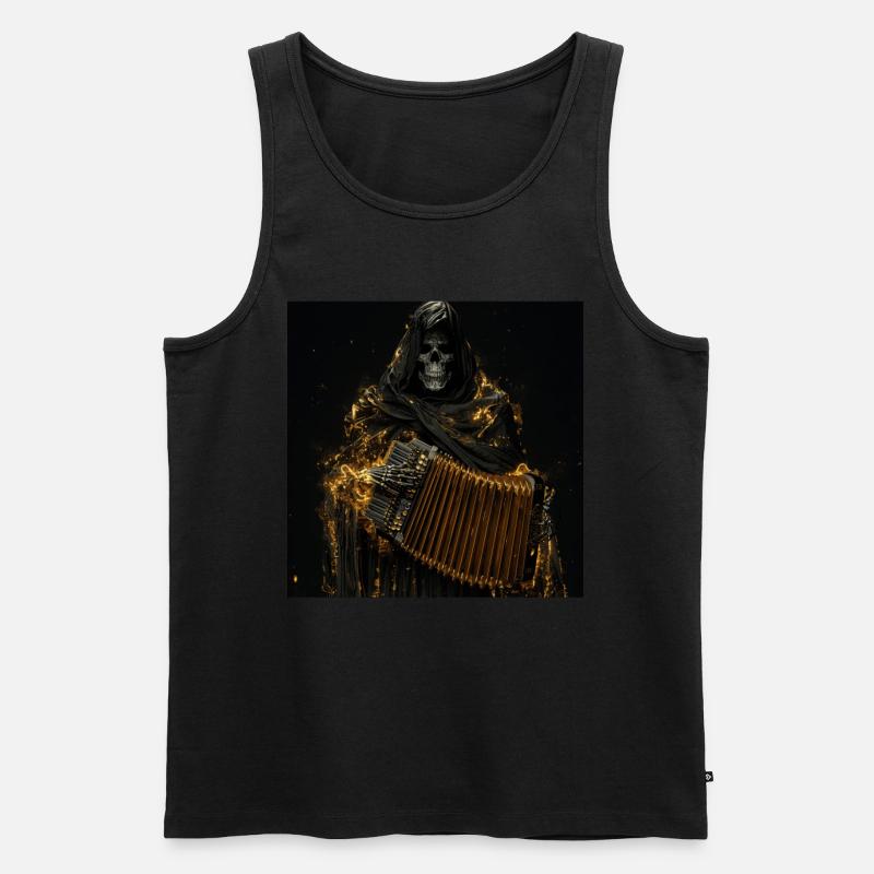 Akkordeon - Männer Premium Bio Tank Top - Schwarz