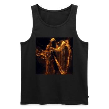 Harfe - Männer Premium Bio Tank Top - Schwarz - Vorne - AI Model Male 178 light (178cm)