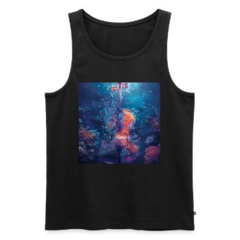 Violine - Männer Premium Bio Tank Top - Schwarz - Vorne - AI Model Male 178 light (178cm)