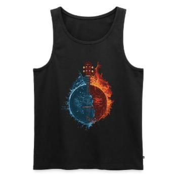 Banjo - Männer Premium Bio Tank Top - Schwarz - Vorne - Michal (187cm)